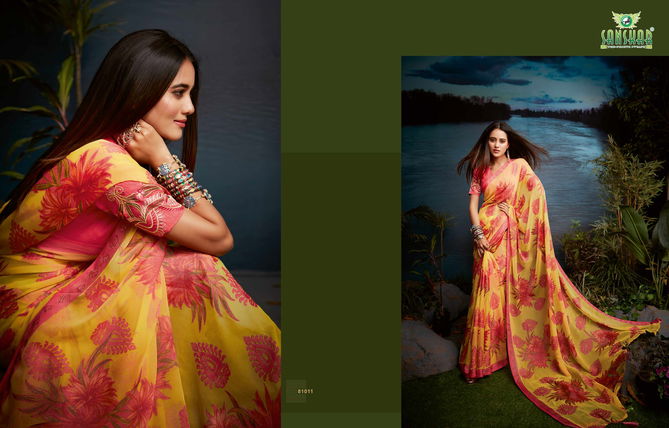 Sanskar Amber New Exclusive Wear Designer Brasso Saree Collection
